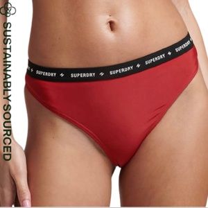 Superdry Micro Logo Elastic Bikini Briefs risk red size 6 eco friendly